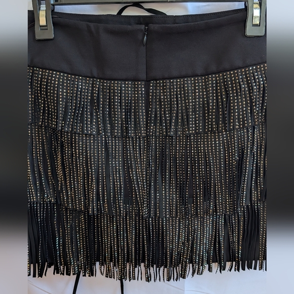POSTER GIRL Black and Gold Fringe Mini Skirt - Picture 7 of 7